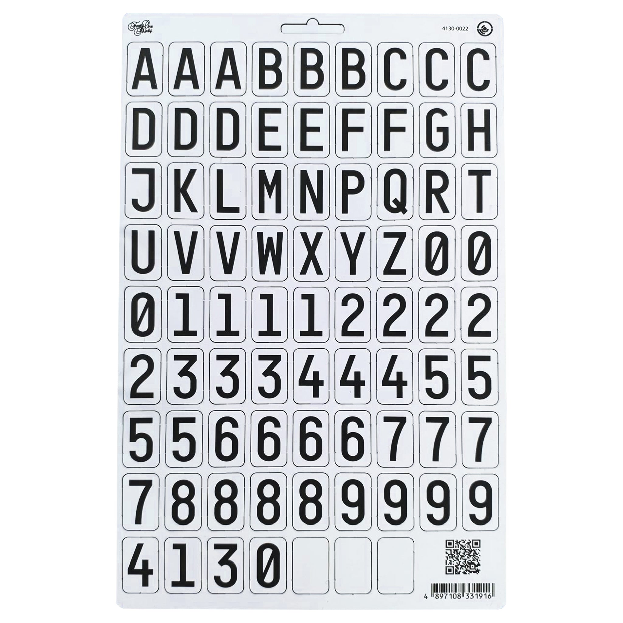 Wet Weather Letters & Numbers Tab Sheet