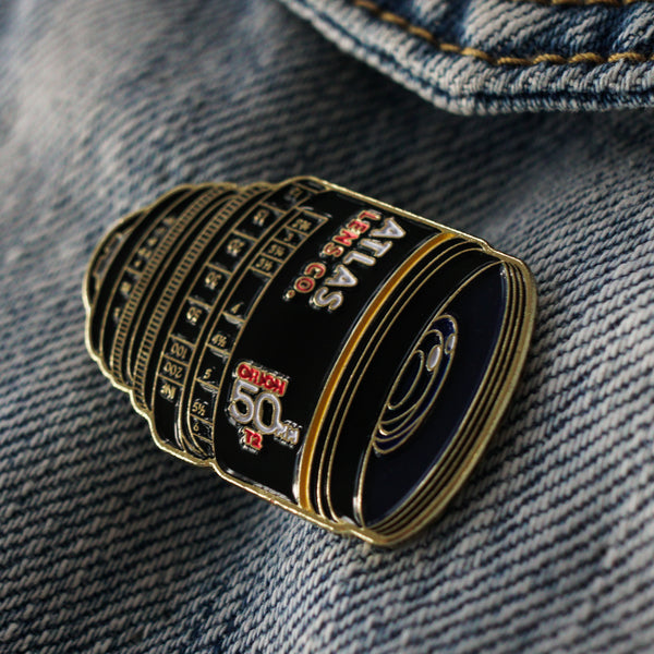 50mm Atlas Anamorphic Lens Enamel Pin