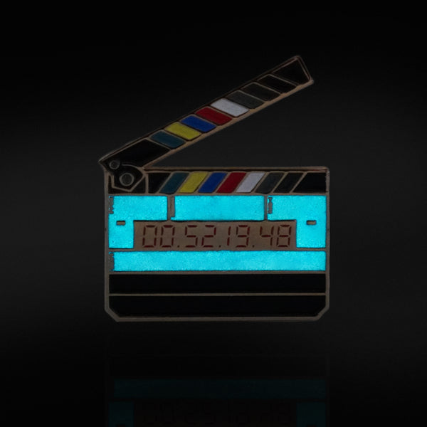 Timecode Slate Enamel Pin (Glow in the Dark)