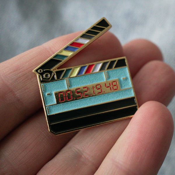 Timecode Slate Enamel Pin (Glow in the Dark)