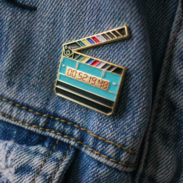 Timecode Slate Enamel Pin (Glow in the Dark)